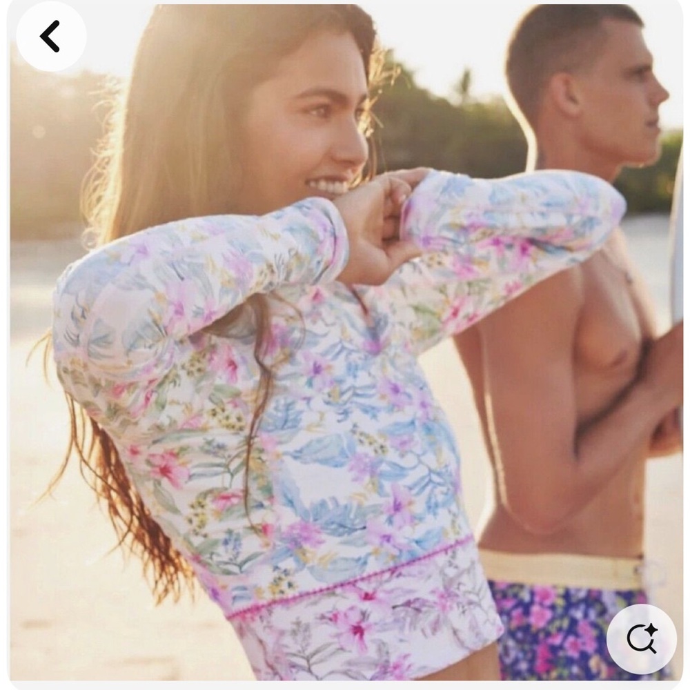 Hurley Loveshack Floral Kids Swim Rashguard